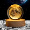 New Moon Crystal Night Light Decorative Quartz Glass Ball Bedroom Table Light, Engraved Model Astronomy Décor, Universe Gift
