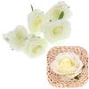 Rose Head Artificial Flowers for Arrangement Decoration 5 Pcs - White