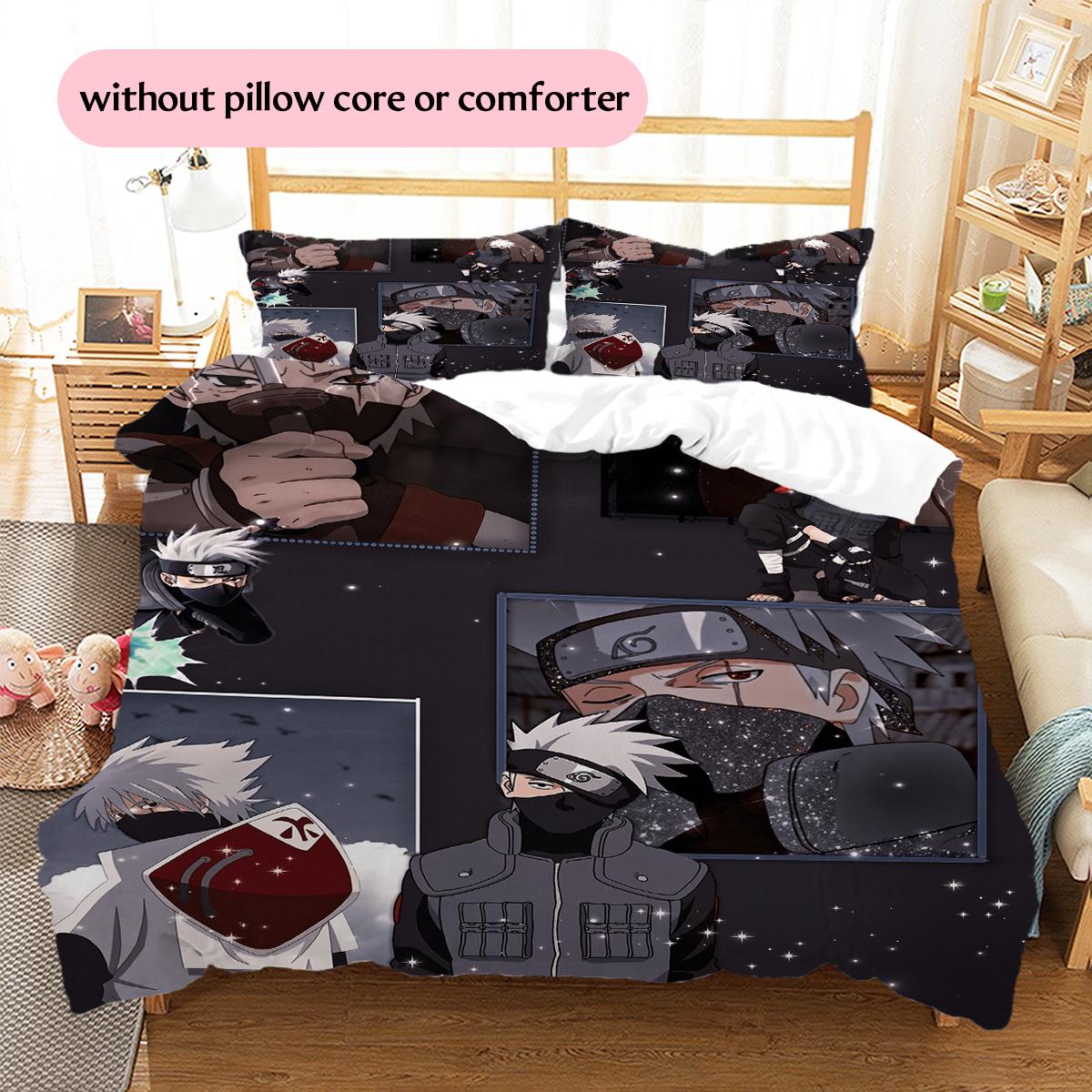 

Naruto Anime Character Pattern Bedding Home Decoration Birthday Gift (1 * duvet cover + 2 * pillowcase, without core) 135x200cm