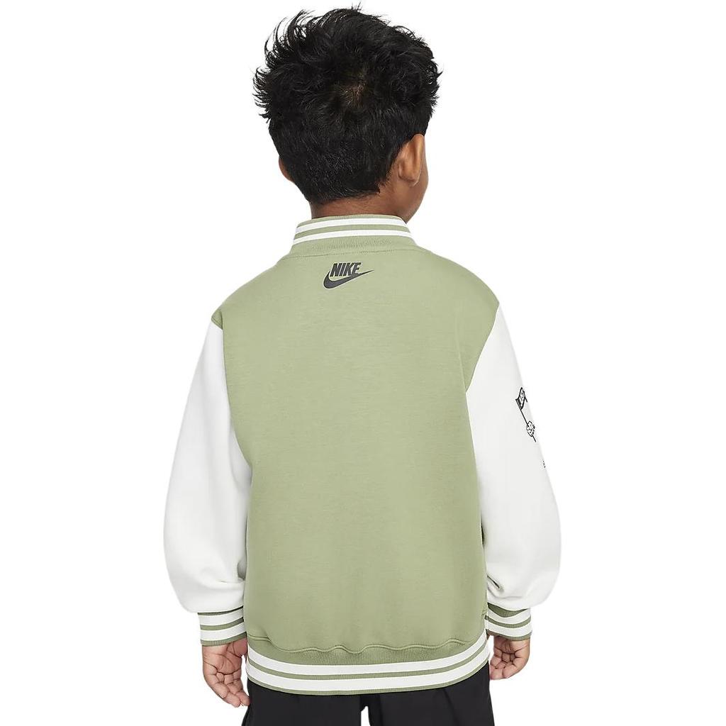 Nike Jacket College Style Baseball Knit Single-Breasted Kids Jackets Oil-Green HQ7953-386