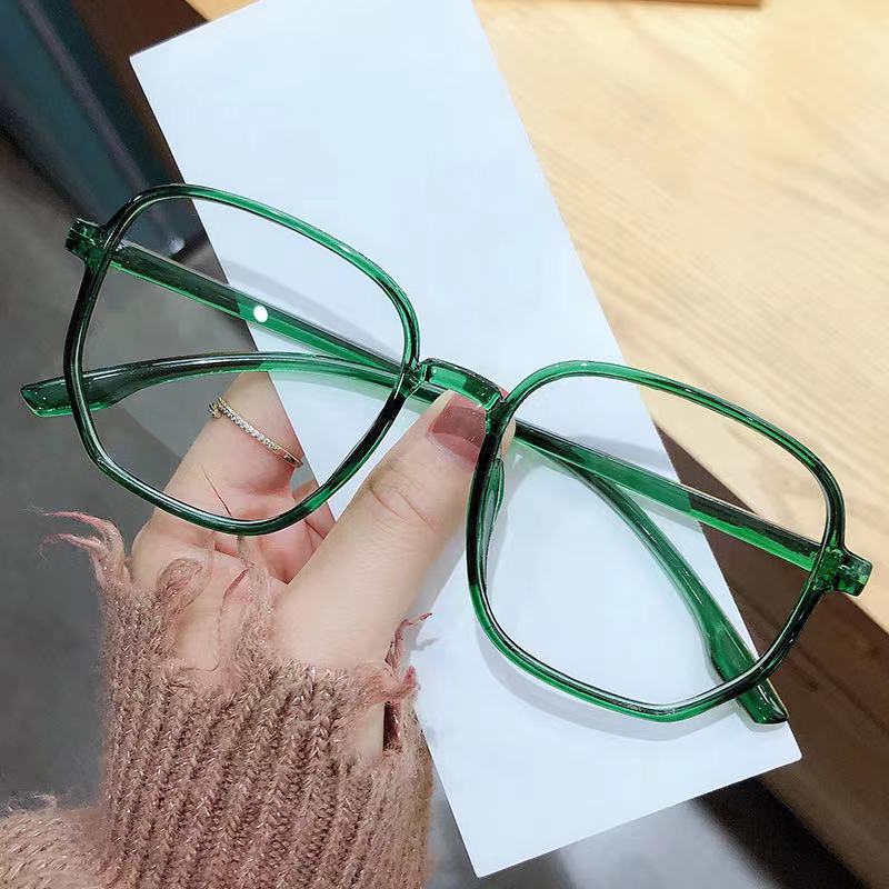 Live Broadcast Polygonal Glasses Frame Female Trend Large Frame Anti-Blue Light Flat Mirror Student Myopia Finished Product