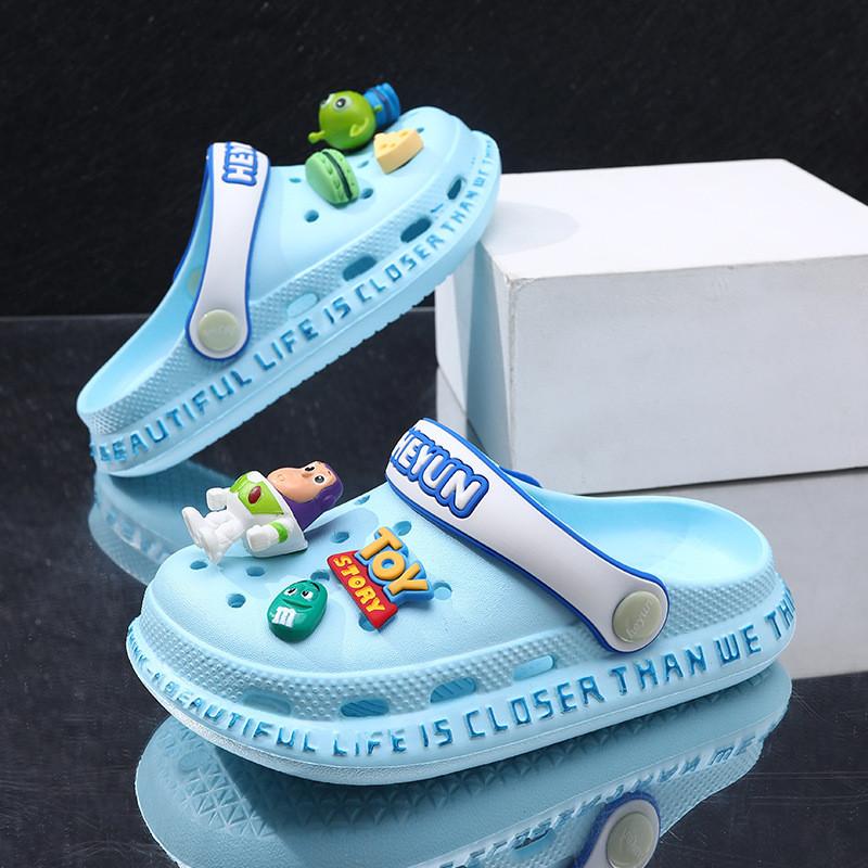 

Design Fun Cartoon Kids Slipon Sandals Soft Eva Footwear For Boys And Girls Beach Play 40 светло-синий