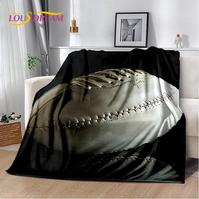 Rugby Field Rugby 2025 Style New American Football Cartoon Soft Blanket,Soft Throw Blanket for Home Bedroom Bed Sofa Travel Kids