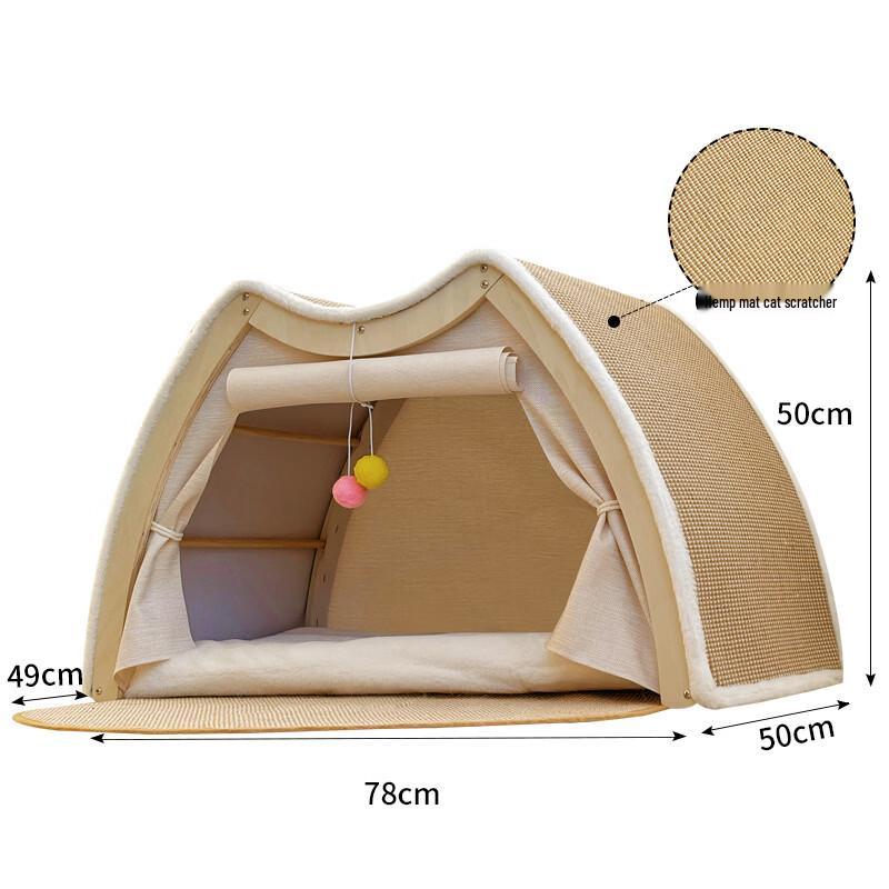 Jingwangrun Enclosed Cat Tent & Sisal Scratcher