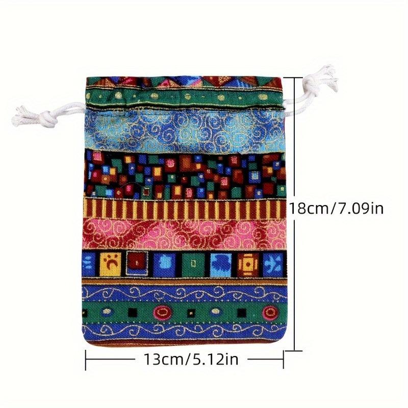 

1/2/10pcs Ethnic Style Cotton Linen Drawstring Pocket Bag Buddhist Beads Storage Jewelry Coin Purse Small Things Sorting Bag 1pc