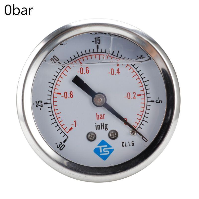 Upgraded Vacuum Pressure Gauge 1/4 BSPT Vacuum Gauge Back Mount for Air Compressor Water Oil Metal Frame -30 0-30