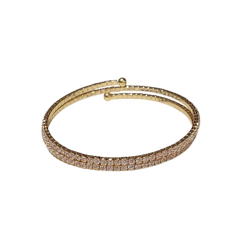Geometric Zircon Circular Adjustable Bracelet With Cubic Zirconia For Fashionistas