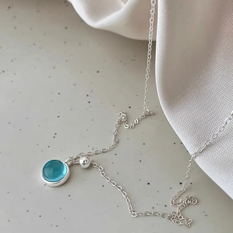 925 Silver Necklace Cute Five Pointed Star Smile Dimple Pendant for Women Girl Jewelry Gift