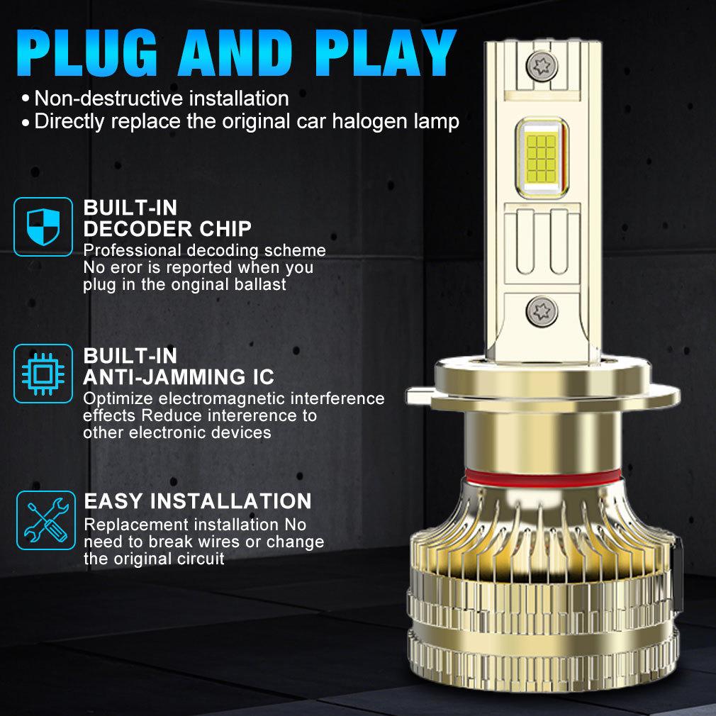 2 Stück H4 H7 LED-Scheinwerferlampen 6000K H1 H8 H11 LED 9005 HB3 9006 HB4 AutoLampe 9012 Hir2 Hohe Leistung 140W 70000LM Canbus CSP Chips Scheinwerfer