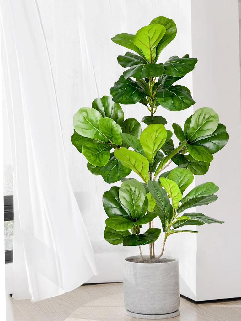 Albero Ficus Artificiale Grande 70-135cm Piante di Gomma Finte Ramo Foglie di Fico di Plastica per Decorazione Casa Giardino Interno Esterno