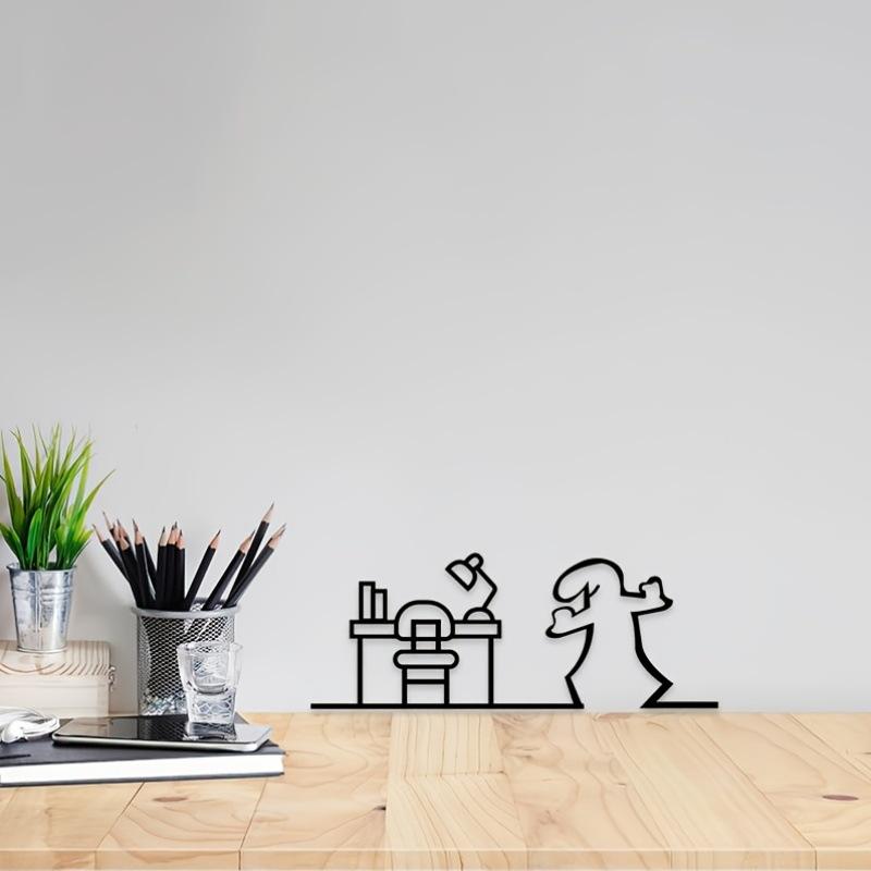 Line Figure Modern Metal Poster For Living Room Bedroom Switch Sticker Easy Hang Installation