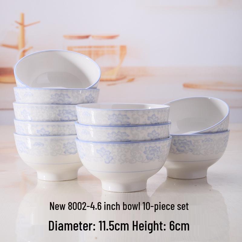 Retro Ceramic Porcelain Microwave-Safe Bowl Set - Chinese Style Tableware