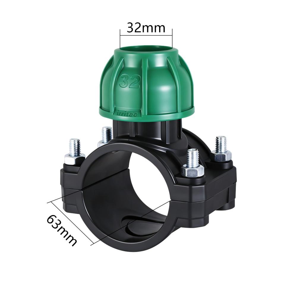 PVC/PP Saddle Clamp 20/25/32/40/50/63/75mm Garden Agricultural Irrigation Pipe PE Quick Connector 3-way Lock Nut Plastic Reducer