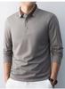 [Modal/Silk and Cashmere] Autumn and Winter High-end Light Luxury Long Sleeved T-shirt for Men's Polo Shirt