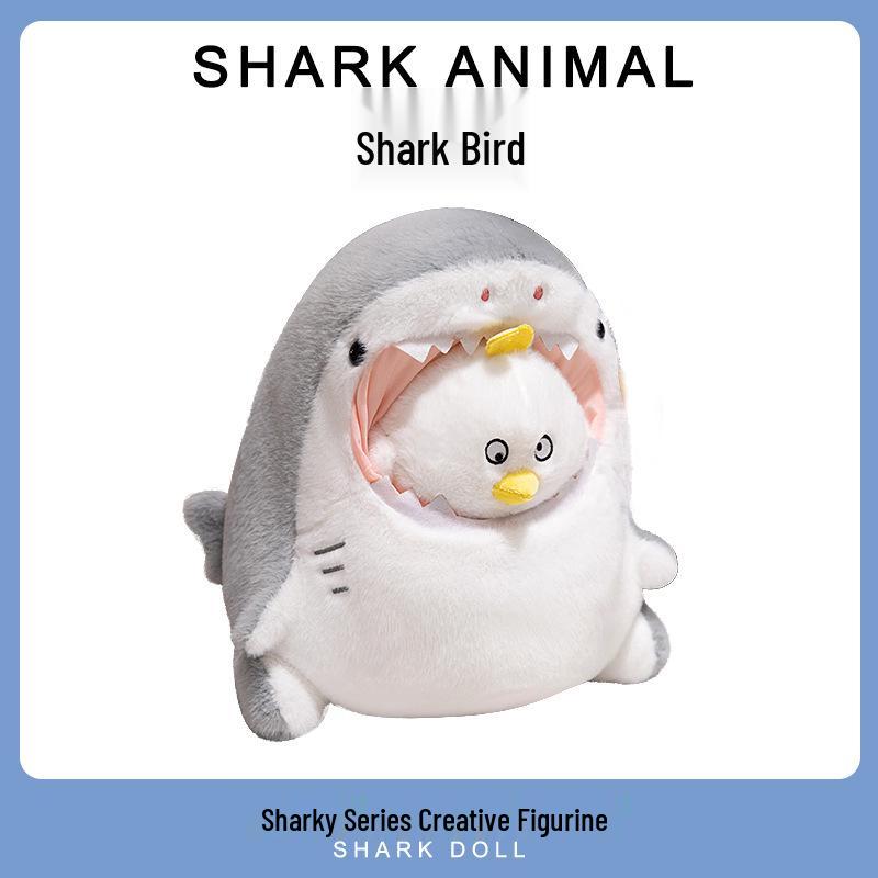 Cute Shark Transformation Plush Figurines - Net Celebrity Series Animal Dolls, Perfect for Qixi Birthday Gifts