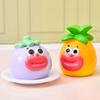 Cartoon Resin Miniature Fruit Figurine Mini Funny Big Mouth Banana Blueberry Pineapple Statue for DIY Crafts Dollhouse Fairy Garden Cake Decor