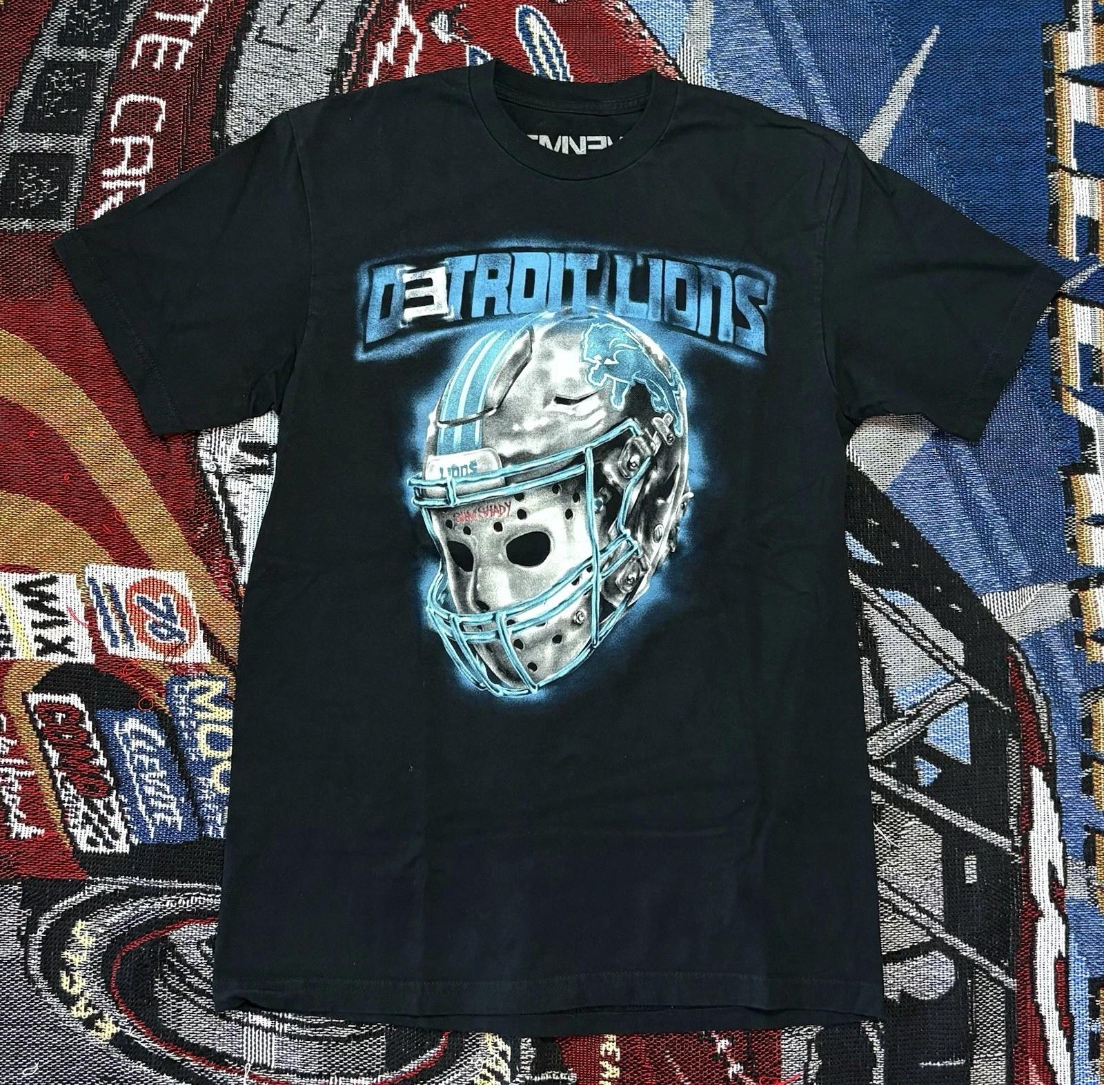 NFL Detroit Lions x Eminem Shirt 313 All Grit Slim Shady Helmet Hip-Hop Medium S