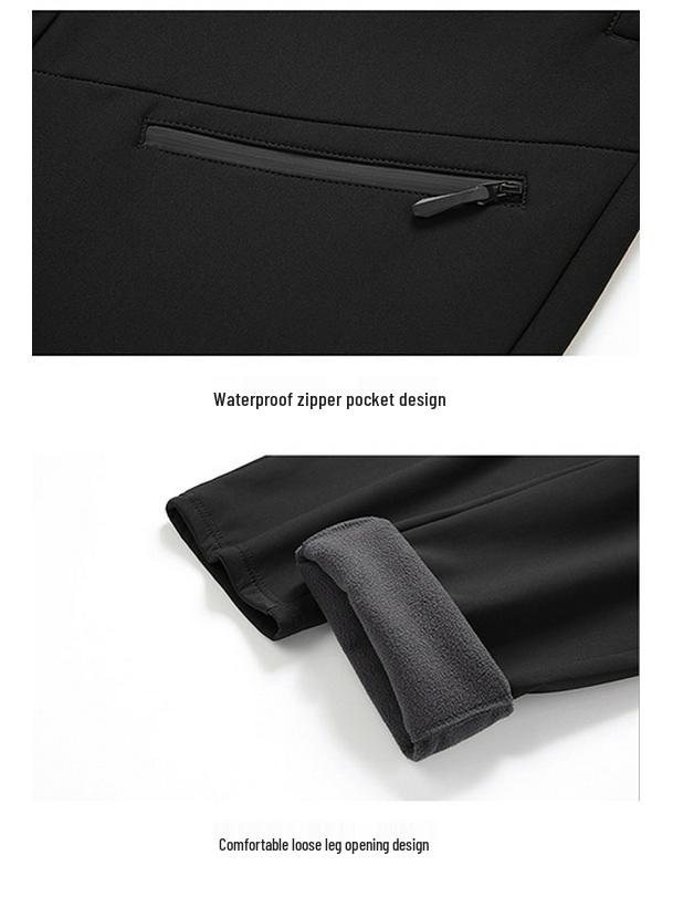 Unisex Fleece-Lined Softshell Rain Suit: Warm Winter Two-Piece Set