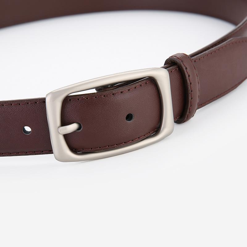 Women's 2024 Genuine Leather Belt - Versatile, Soft Cowhide Waistband for Jeans, Decorative Black.