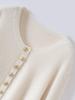 Autumn/Winter Round Neck Single-Breasted Loose Slimming Cashmere Wool Women's Cardigan