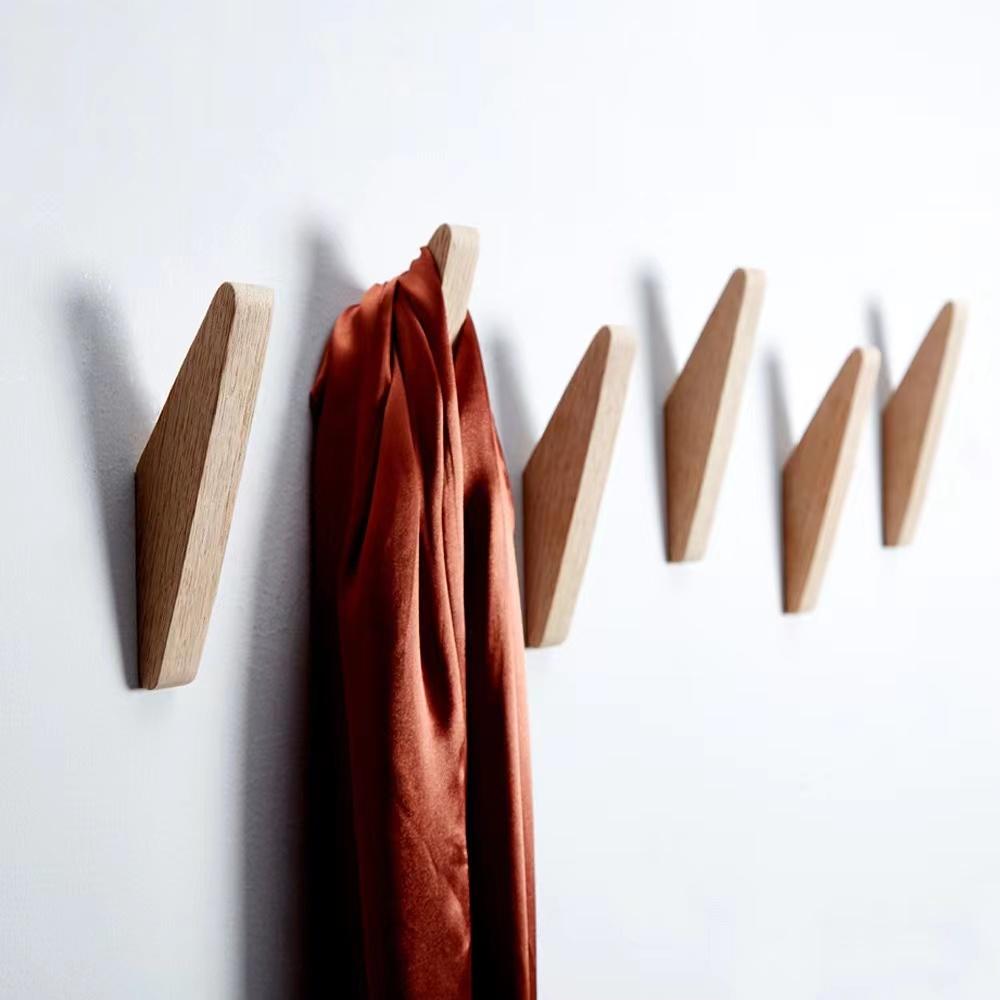 Cintre mural en bois pour vêtements, crochet pour manteau, porte-clé décoratif en bois naturel, chapeau