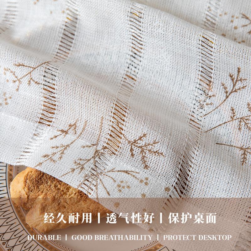 Small Fresh Cotton And Linen Fabric Tablecloth Pastoral Floral Table Cloth French White Decorative Cloth Rectangular Household Tablecloth