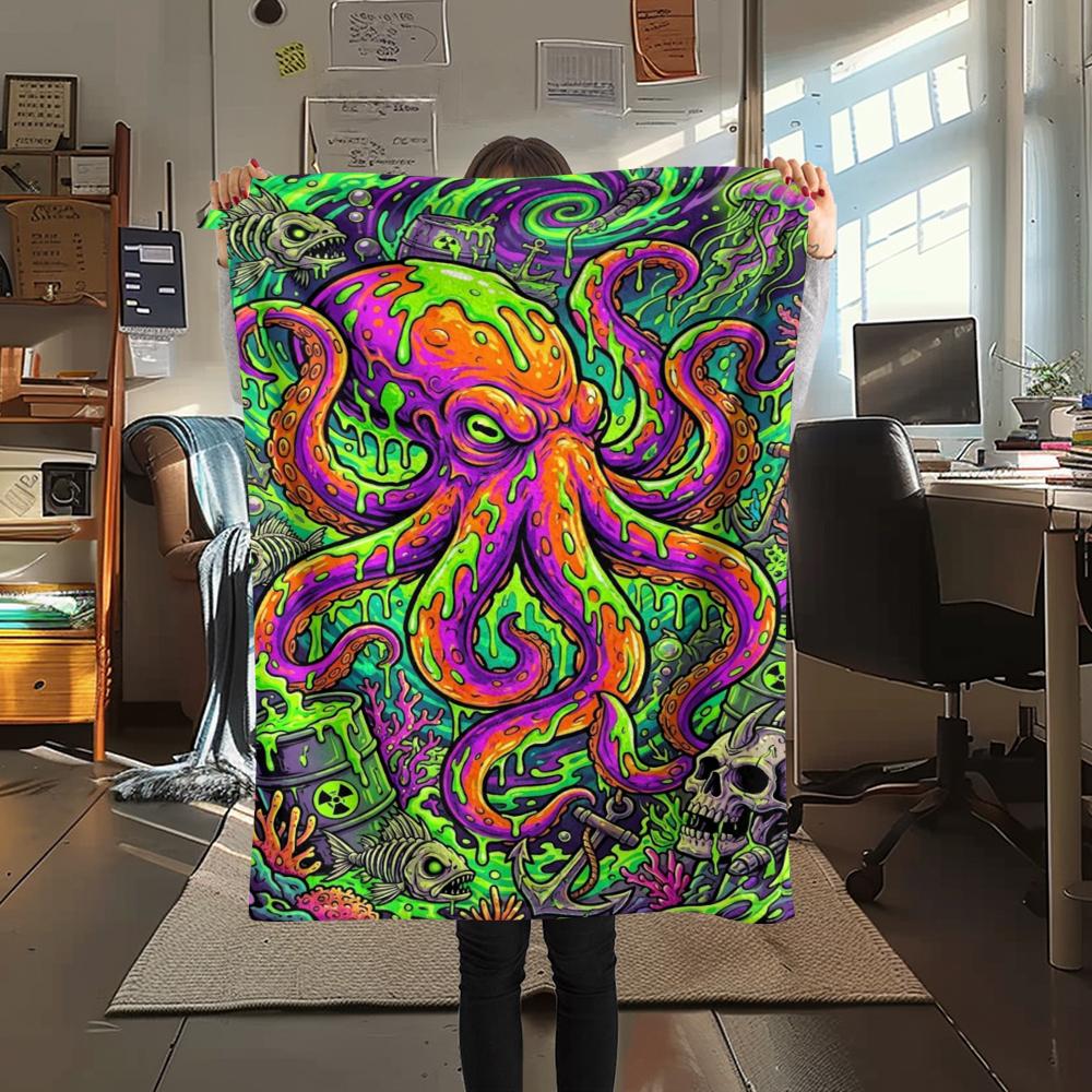 Corrosive marine organisms Print Flannel Blanket,High quality Comfortable for All Seasons,Home Decor,Warmth and Comfort,Perfect for Christmas Gifts