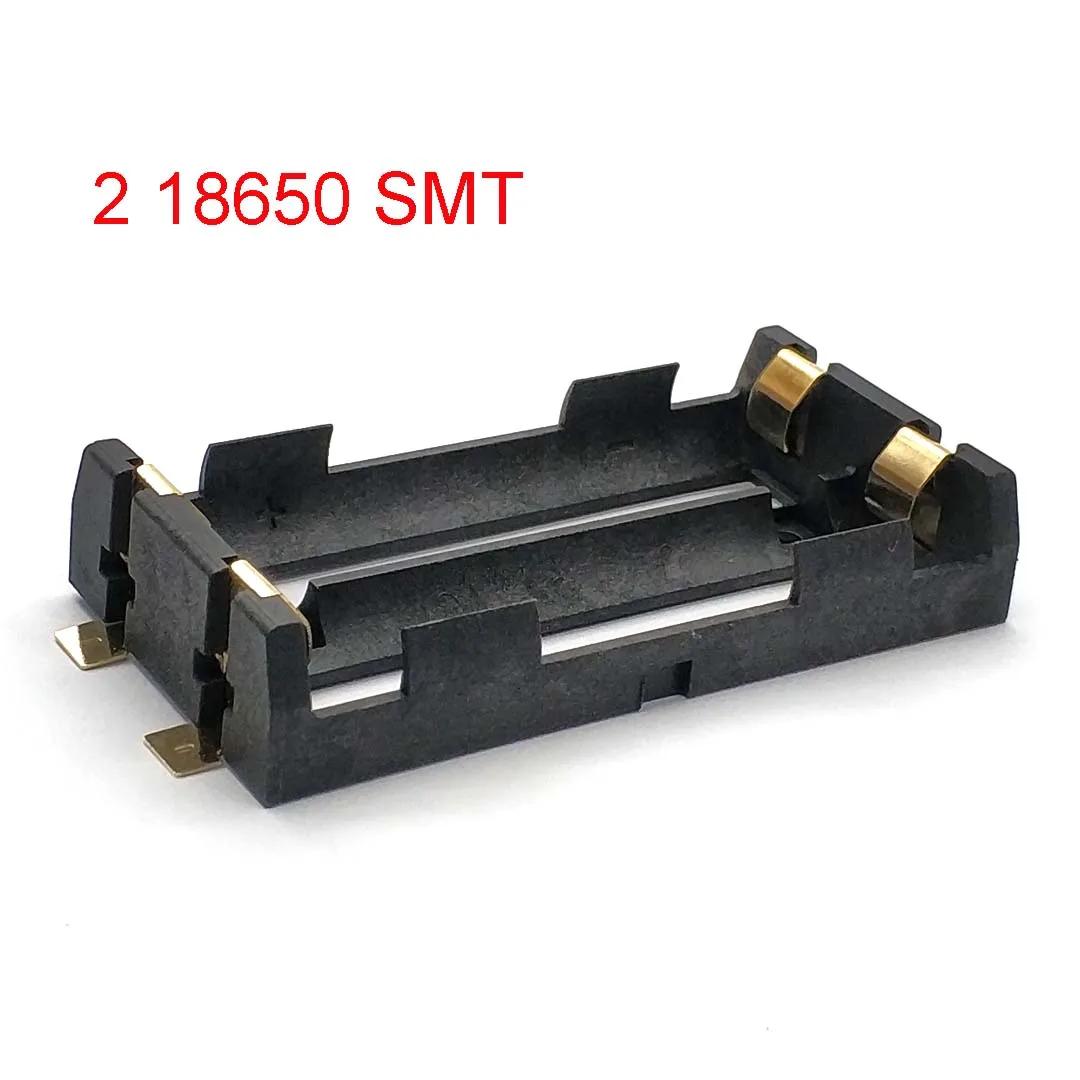 

1x2 18650 SMT TMH Паяльное отверстие Держатель батареи 18650 SMD Батарейный отсек Чехол для хранения Контейнер Пауэрбанк с бронзовыми контактами 2 18650 SMT