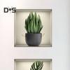 4 sztuk/zestaw wyraźna naklejka ścienna artystyczna naklejka doniczkowe rośliny zielone motyw atrakcyjna naklejka ścienna do dekoracji salonu biurowego