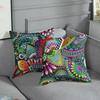 Throw Pillow Covers Home Decor Set Of 4 Floral Colorful Paisley Flower Asian Pillow Cases Decorative 18 X 18 Inches Outdoor