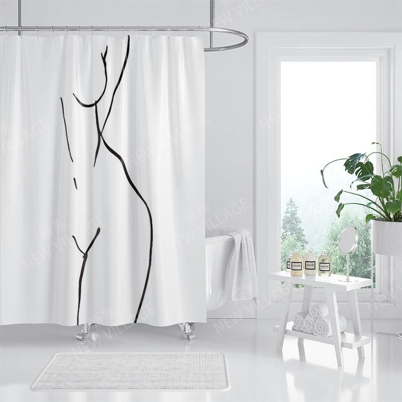 Waterproof fabric shower curtain Bathroom curtain accessories 180x200 Bath curtain for shower 240*200 nordic boho decor 240x200