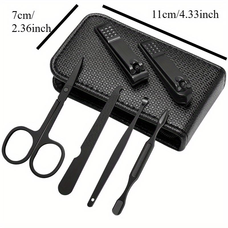 Germany 6 Pcs Portable Luxury Manicure Sets Pedicure Kits Bright Black Nail Clipper Set Personal Care Tools Eyebrow Scissors