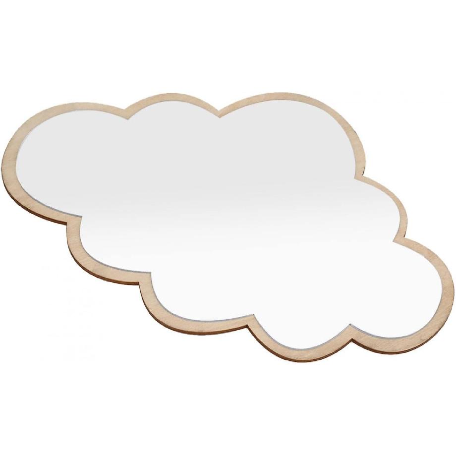 Children Mirror Cloud Wooden Mirror Cartoon Shatterproof Mirror Wall Sticker Kid Children's Bedroom Home Decorate Bedroom Nursery Decoration, 14.96 x