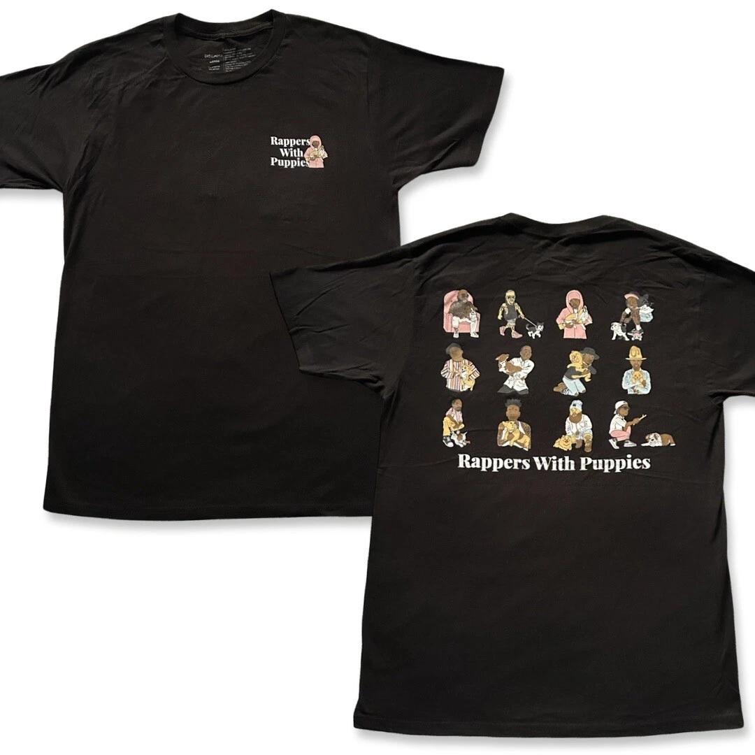 

Rappers With Puppies Dog Limited Drake 21 Savage, Black T-Shirt, Mens Size L M