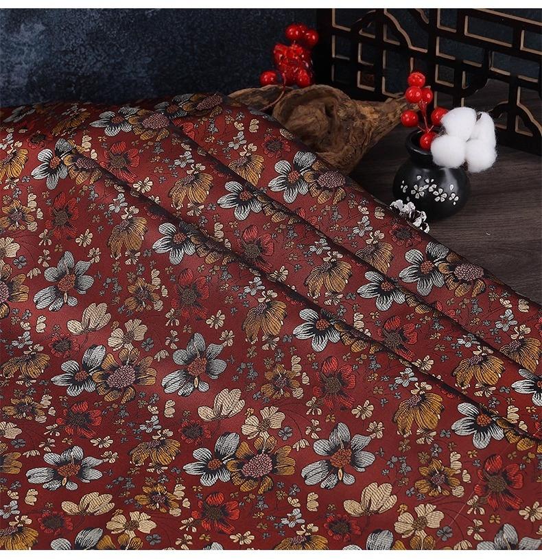 100x150cm Brocade Pattern Garment Fabric Satin Jacquard Designer Fabrics for Sewing Cheongsam Diy Patchwork Cloth