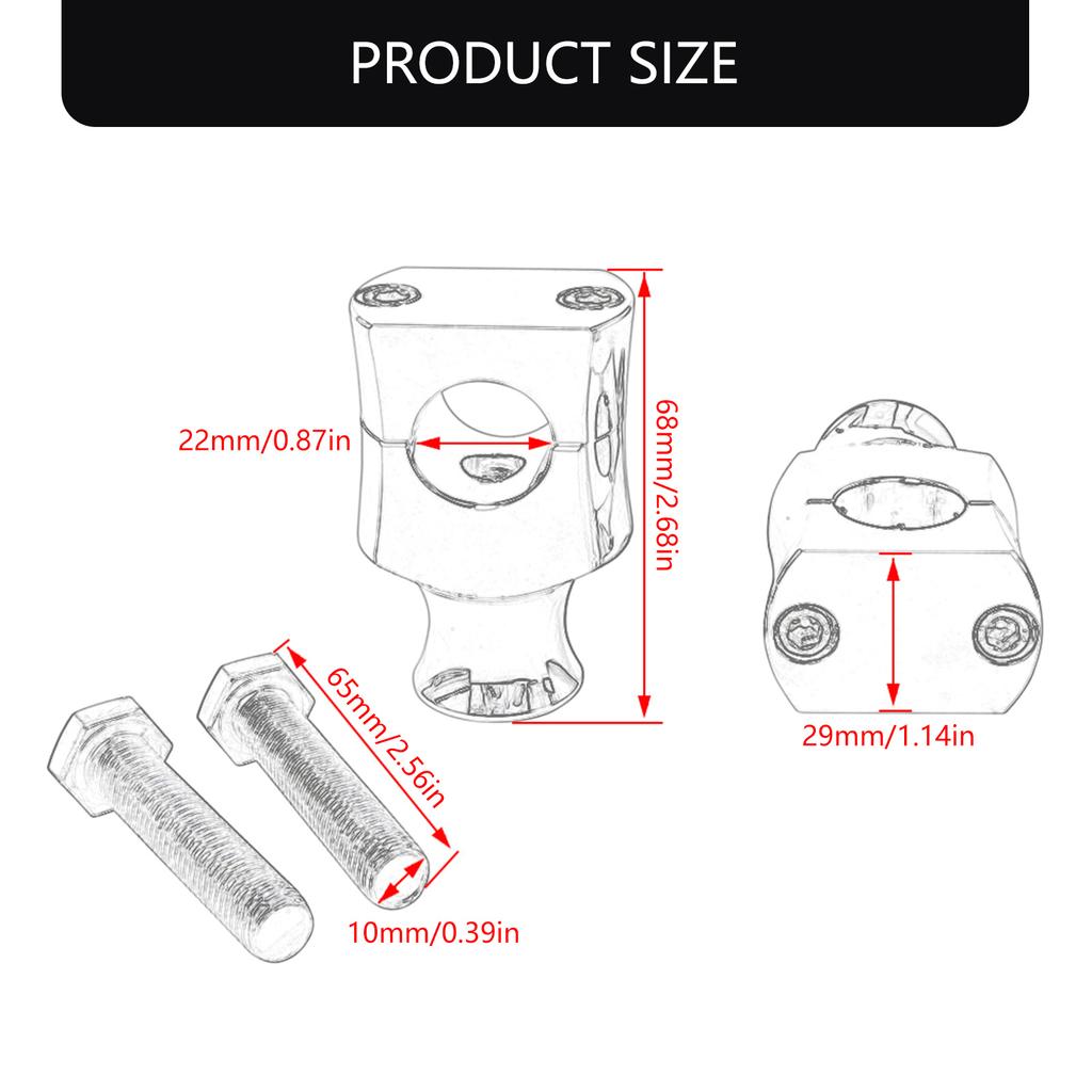 1 Pair Motorcycle 25mm 22mm Handlebar Risers Handlebar Mount Handle Clamp For Most Model Motorbike Modification