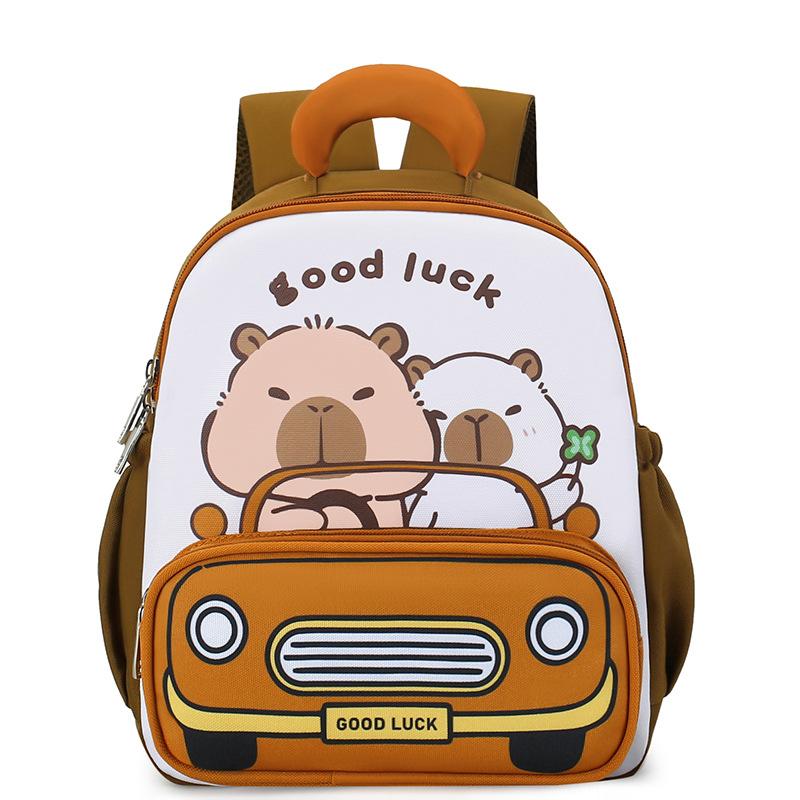This Year's New Kindergarten Schoolbag, Kapibara Printed Boys and Girls, Backpack, Light Spine Protection, Foreign Gas Backpack.