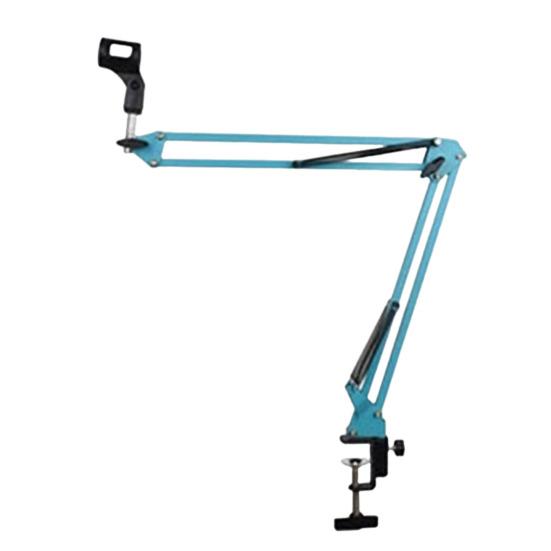 Foldable Microphone Stand Clip with Universal Pliable Adapter 360 Degree Rotation Dual Support Springs