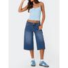 Edikted2025 Summer New Arrival Niche Style Long Pickling Denim Bermuda Shorts Loose Casual Slim Fit Slimming