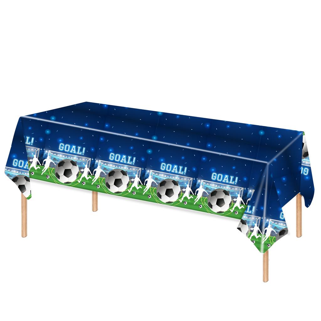 Soccer Party Tablecloths Soccer Theme Reusable Table Cover Rectangle Game Day Tablecloth Field for Sports Party Decorations