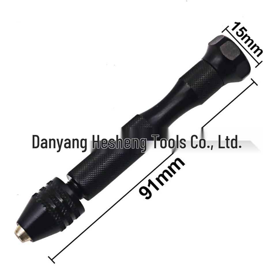0.3-3.4mm Black & White Mini Hand Drill Set with Chuck - DIY Twist Drill Puncher
