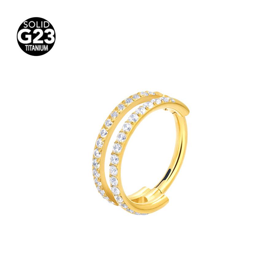 

Бесшовное титановое кольцо для носа G23, серьга-кольцо с цирконом 1.2*8mm
