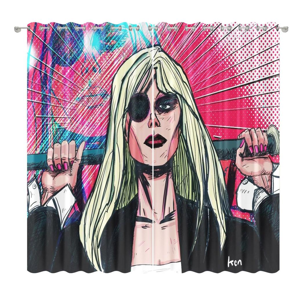 African American Female Curtain Fabric Bedroom Living Room Balcony Blackout Curtain Office Hotel Insulation Curtain