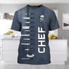 Chef Uniform Pattern T Shirt For Men Chef's Knife 3D Printed Tees Summer Harajuku Short Sleeve Loose Street Tops Sport T-shirts