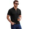 Men's Half-Zip Collar T-Shirt Breathable Loose Fit Summer Casual
