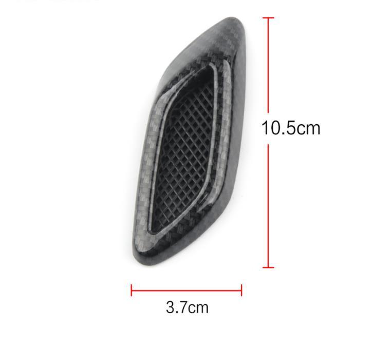 Carbon Fiber Car Fender & Hood Vent Decals - Set of 6