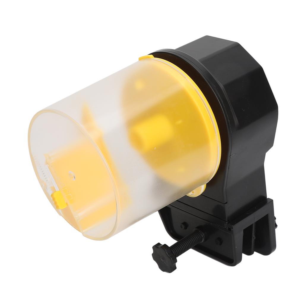 Automatic Fish Feeder Large Capacity Intelligent Adjustable Auto Fish Food Timer Dispenser for Vacation Weekend Yellow