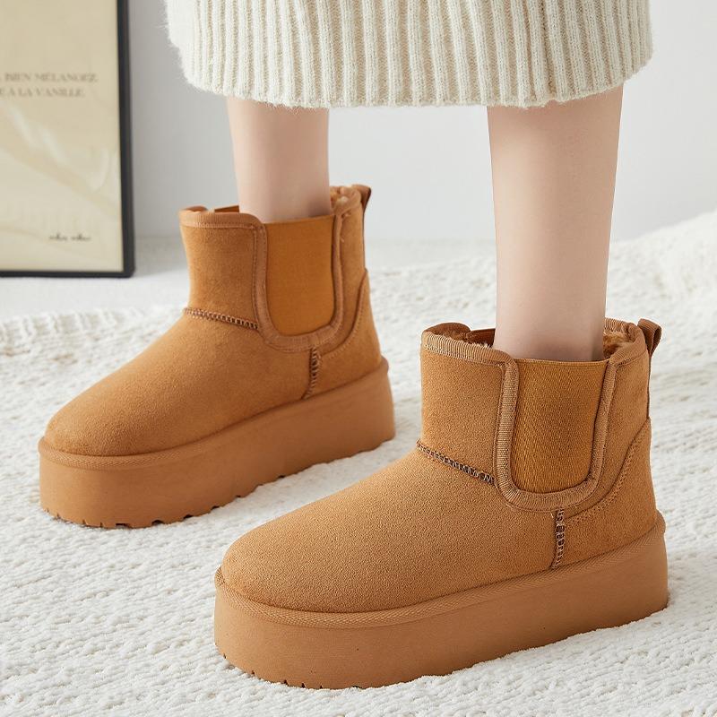 Women's Snow Boots, Fleece and Thickened Cotton Shoes, Versatile Women's Boots, Cold-proof and Warm Cotton Boots