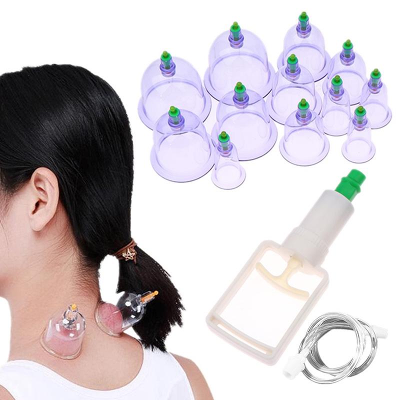 12-teiliges Vakuum-Schröpfset mit Pumpsaugnapf, Rückenmassage-Körperbecher, Detox- und Anti-Cellulite-Therapiedosen, Gläser für die gesunde Pflege