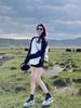 Women's Color Block Raglan Sleeve Cotton T-Shirt - Versatile Loose Fit for Autumn & Spring